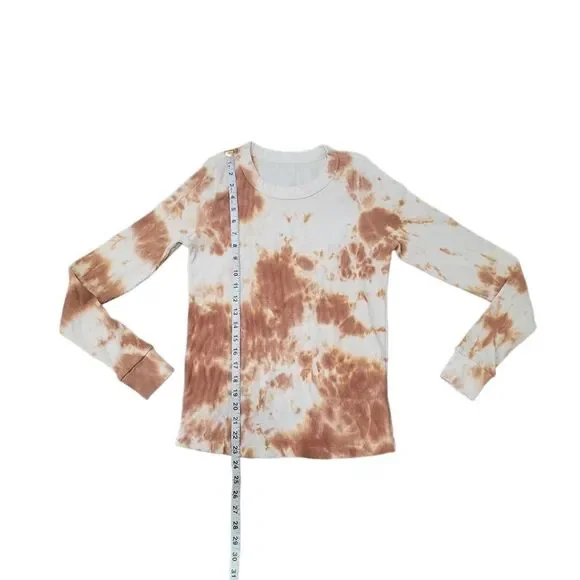 NWOT Mate The Label Ginger Tie Dye Crewneck Thermal Top - Picture 10 of 10
